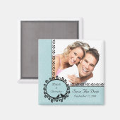 Damask Love Birds Foto Speichern das Date Magnet (Vorderseite/Rückseite)