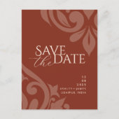 Damask Lush Sienna Foto Hochzeit Sichern Sie das D Ankündigungspostkarte (Vorderseite)