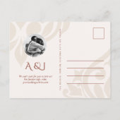 Damask Lush Sienna Foto Hochzeit Sichern Sie das D Ankündigungspostkarte (Rückseite)