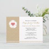 Damask Lutheran Cross Bestätigung Einladung (Stehend Vorderseite)