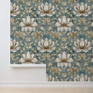 Damask Luxus-Textur der Lilienblüte Blume Tapete