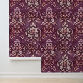 Damask Luxustextur der magenta dekorativen Blume Tapete