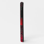 DAMASK MÄDLICH MONOGRAM, rotes Bordeaux-Band Case-Mate iPhone Hülle (Hinten/Links)