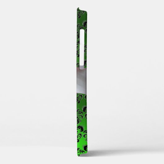 DAMASK MÄDLICH MONOGRAMM, grünes, weißes Band Case-Mate iPhone Hülle (Rückseite / Links)