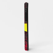 DAMASK MÄDLICH MONOGRAMM, rotes, goldgelbes Band Case-Mate iPhone Hülle (Hinten/Links)