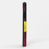 DAMASK MÄDLICH MONOGRAMM, rotes, goldgelbes Band Case-Mate iPhone Hülle (Hinten/Rechts)