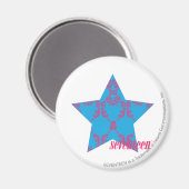 Damask Magenta-Aqua 2 Magnet (Vorderseite/Rückseite)