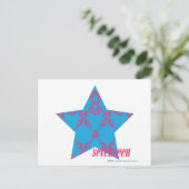 Damask Magenta-Aqua 2 Postkarte (Stehend Vorderseite)