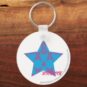 Damask Magenta-Aqua 2 Schlüsselanhänger (Vorderseite)