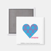 Damask Magenta-Aqua 3 Magnet (Vorderseite/Rückseite)