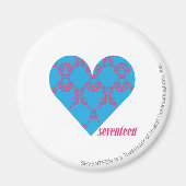 Damask Magenta-Aqua 3 Magnet (Vorne)