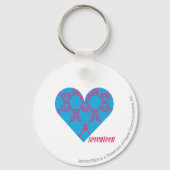 Damask Magenta-Aqua 3 Schlüsselanhänger (Vorderseite)