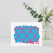Damask Magenta-Aqua 4 Postkarte (Stehend Vorderseite)