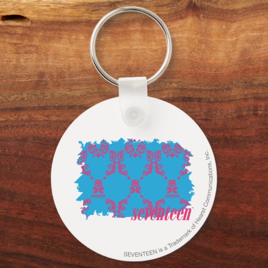 Damask Magenta-Aqua 4 Schlüsselanhänger (Vorderseite)