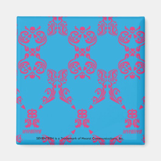 Damask Magenta-Aqua Magnet (Vorne)