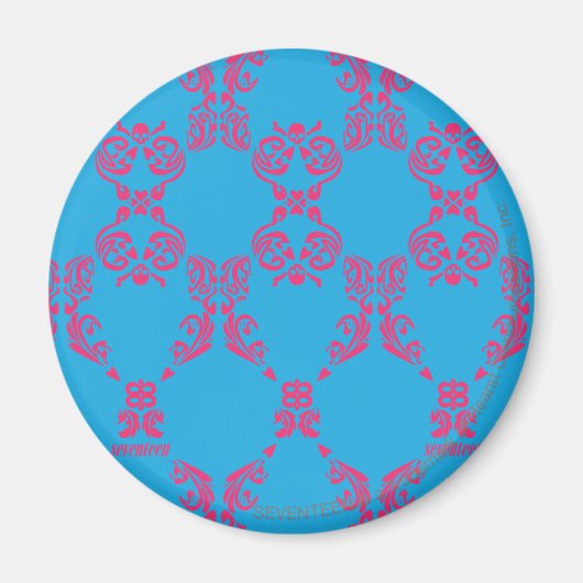 Damask Magenta-Aqua Magnet (Vorne)