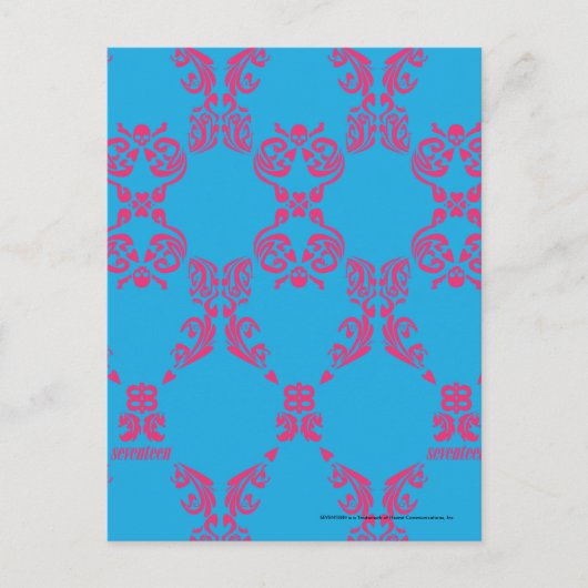 Damask Magenta-Aqua Postkarte (Vorderseite)