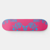 Damask Magenta-Aqua Skateboard (Horizontal)