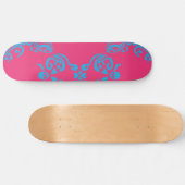 Damask Magenta-Aqua Skateboard (Horizontal)