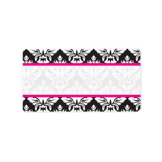 Damask Mailing Labels für Hochzeitsgäste Adressaufkleber (Vorne)
