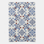 Damask Majolica Tile Design Geschirrtuch (Vertikal)