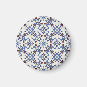 Damask Majolica Tile Design Magnet