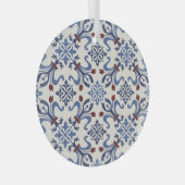 Damask Majolica Tile Design Ornament Aus Glas (Vorderseite Rechts)