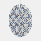 Damask Majolica Tile Design Ornament Aus Glas (Vorderseite links)