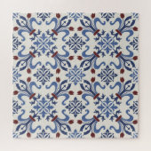 Damask Majolica Tile Design Puzzle (Horizontal)