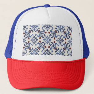 Damask Majolica Tile Design Truckerkappe