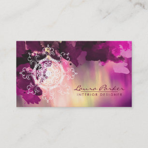 Damask Mandala Abstrakt Watercolor Artist Vintag Visitenkarte