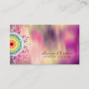 Damask Mandala Watercolor Vintages Artist Visitenkarte