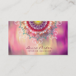 Damask Mandala Watercolor Vintages Artist Visitenkarte