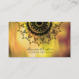 Damask Mandala Watercolor Vintages Artist Visitenkarte