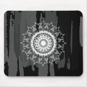 Damask MandalaBlack und White Wassercolor Mousepad