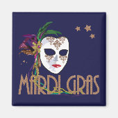 Damask Mardi Gras Mask Magnet (Vorne)