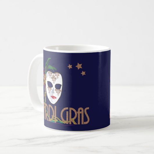 Damask Mardi Gras Tasse (Vorderseite Links)