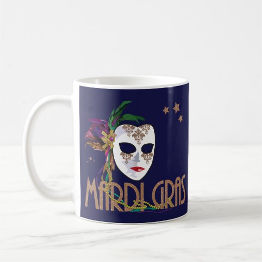 Damask Mardi Gras Tasse (Links)