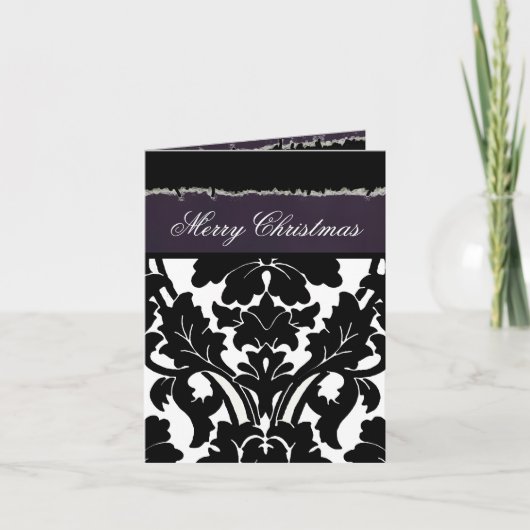 Damask me FOTO INSERT ~ Weihnachtskarten Feiertagskarte (Vorderseite)