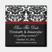 Damask Merlot Red Save the Date Magnet (Vorne)