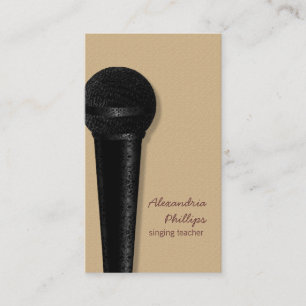 Damask Microphone Business Card, schwarz Visitenkarte