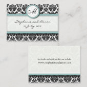 Damask mit Tiffany Wedding Website Business Card Begleitkarte (Vorne/Hinten)