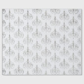 Damask mit weißem und silberem Fohlen Geschenkpapier (Flach)