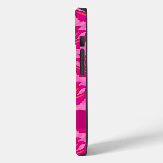 Damask Modern Art Nouveau Pink Monogram Initialen Case-Mate iPhone Hülle (Rückseite / Links)