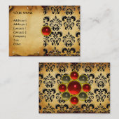 DAMASK MON RED RUBY, Pergament Visitenkarte (Vorne/Hinten)