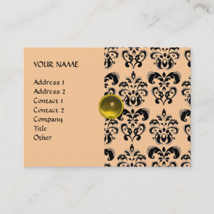 DAMASK MON RUBIN hellgelb grau gold Visitenkarte