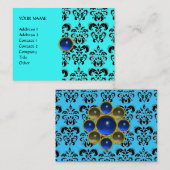 DAMASK MON RUBY hellblau-graues Gold Visitenkarte (Vorne/Hinten)