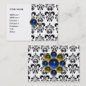 DAMASK MON RUBY hellblau-graues Gold Visitenkarte (Vorne/Hinten)