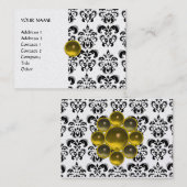 DAMASK MON RUBY hellgelbes Goldplatingold Visitenkarte (Vorne/Hinten)