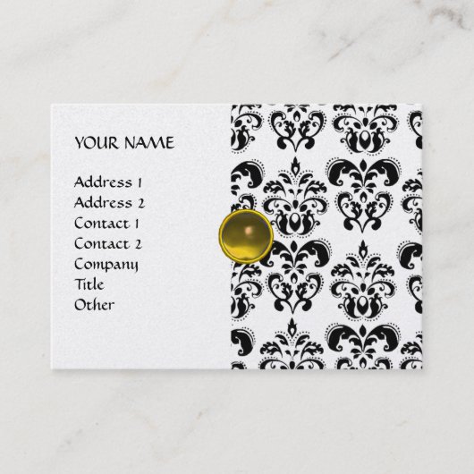 DAMASK MON RUBY hellgelbes Goldplatingold Visitenkarte (Vorderseite)